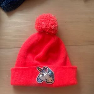 Pink unicorn beanie